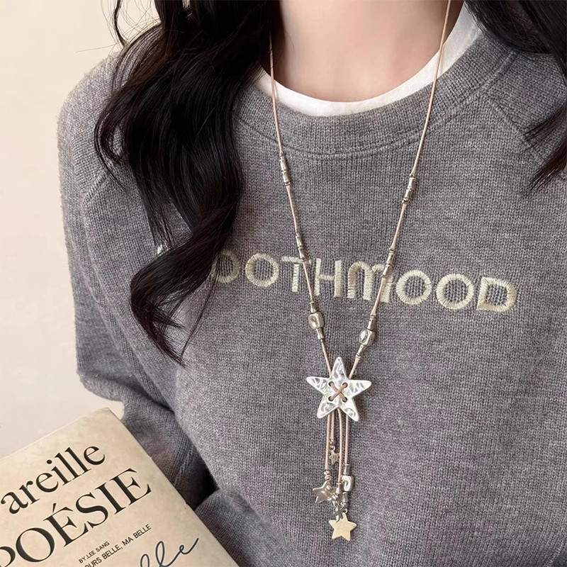 Vòng cổ dài quyến rũ ngôi sao Boho, Chuỗi chữ Y đính cườm có thể điều chỉnh với mặt dây chuyền ngôi sao, Trang sức phong cách cổ điển Bohemian dành cho nữ
