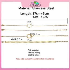 MYPANDA 6Pc Mặt dây chuyền hình học sel Nữ seels Lá tròn Dây chuyền Lắc tay Trang sức.