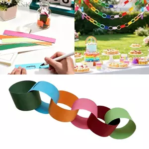 KIKIN Sáng Cầu Vồng Màu Dây Xích Giấy Vòng Hoa Cho Mẫu Giáo Trang Trí Sinh Nhật Lớp Học Và Ngày Lễ Tiệc