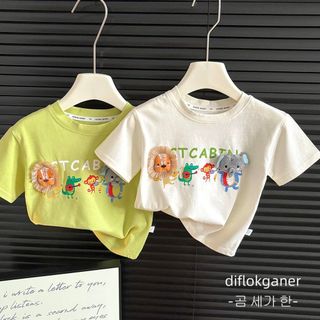 Áo thun Cotton ngắn tay trẻ em bé trai bé gái Áo ba chiều thông thường Quần áo mùa hè cho bé