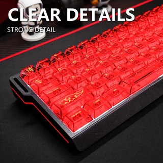 [Ship nhanh] Keycap PC trong suốt Cho Bàn Phím Cơ mạch xuôi Samurai - 139 phím - Xuyên Led - Profile Cherry - CooBeStore