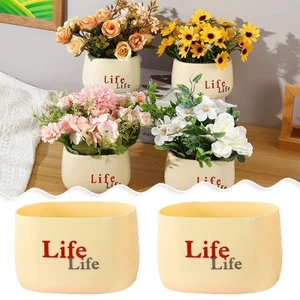 Cây trồng trong chậu hướng dương nhân tạo mới có chậu in hình cuộc sống - Cây cảnh hoa giả thực tế