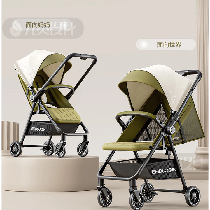 Xe đẩy em bé Xe đẩy em bé gấp gọn, nhẹ, có thể ngồi và ngả lưng, là một công cụ hỗ trợ trẻ tập đi di động. Xe đẩy em bé