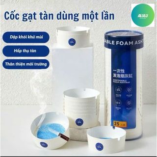 Combo 25 Gạt Tàn Xốp Dùng 1 Lần Có Cát Khử Mùi, Cốc Gạt Tàn Giấy Chống Tro Bay Dùng Cho Quán Nhậu Karaoke Cafe