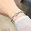 Vòng tay may mắn cỏ ba lá Opal bốn lá phong cách mới, Aoya Star Wish, Thời trang phù hợp, Quà tặng cho bạn gái