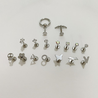 1 Cái 16G Viền Môi Bằng Thép Không Gỉ Với Zircon Xoắn Ốc 8 Mm Bông Tai Cho Earlobe Và Tragus