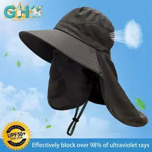 GHX Mùa Hè Qui-drying Boonie Mũ Có Ne Mask Cover Nam Lưới Thoáng Khí Tấm Che Nắng Người Cá Mũ Ngoài Trời Vành Rộng Buet Mũ VN