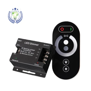 Bộ điều khiển làm mờ cảm ứng LED 5UA 6 nút Điều khiển từ xa không dây RF Đèn LED đơn sắc Thanh điều chỉnh độ sáng 12-24V 18A