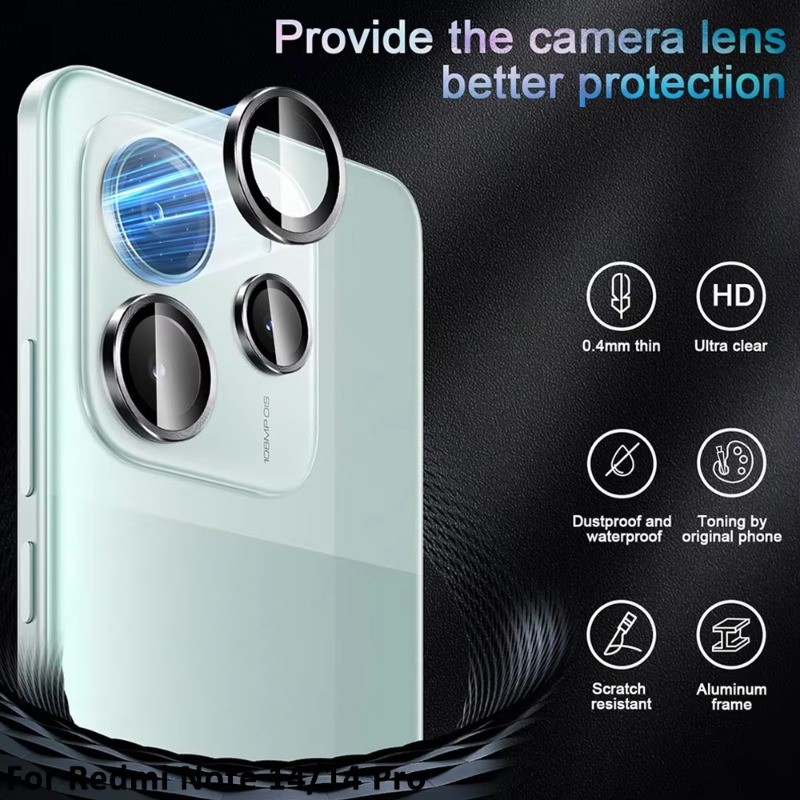 Ốp bảo vệ camera hợp kim nhôm cho Redmi Turbo 4/4 Pro/3/3 Pro, nắp kính cường lực vòng ống kính