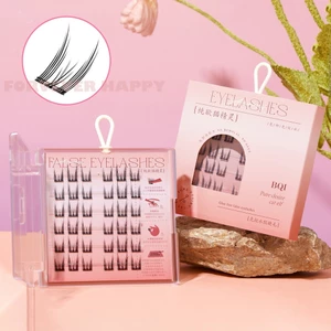 36 Cái Keo Không Dính Lông Mi Giả Cụm Mắt Mèo Cổ Tích 5-12mm C Curl DIY Trang Điểm