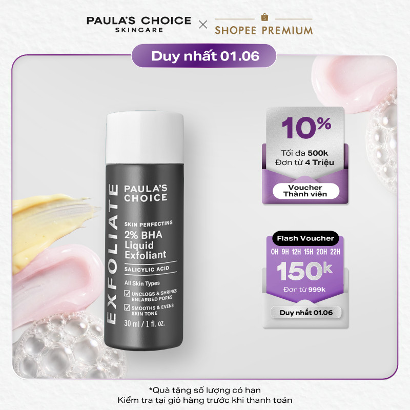 Dung dịch loại bỏ tế bào chết giảm mụn Paula's Choice Skin Perfecting 2% BHA Liquid Exfoliant 30ml 2016