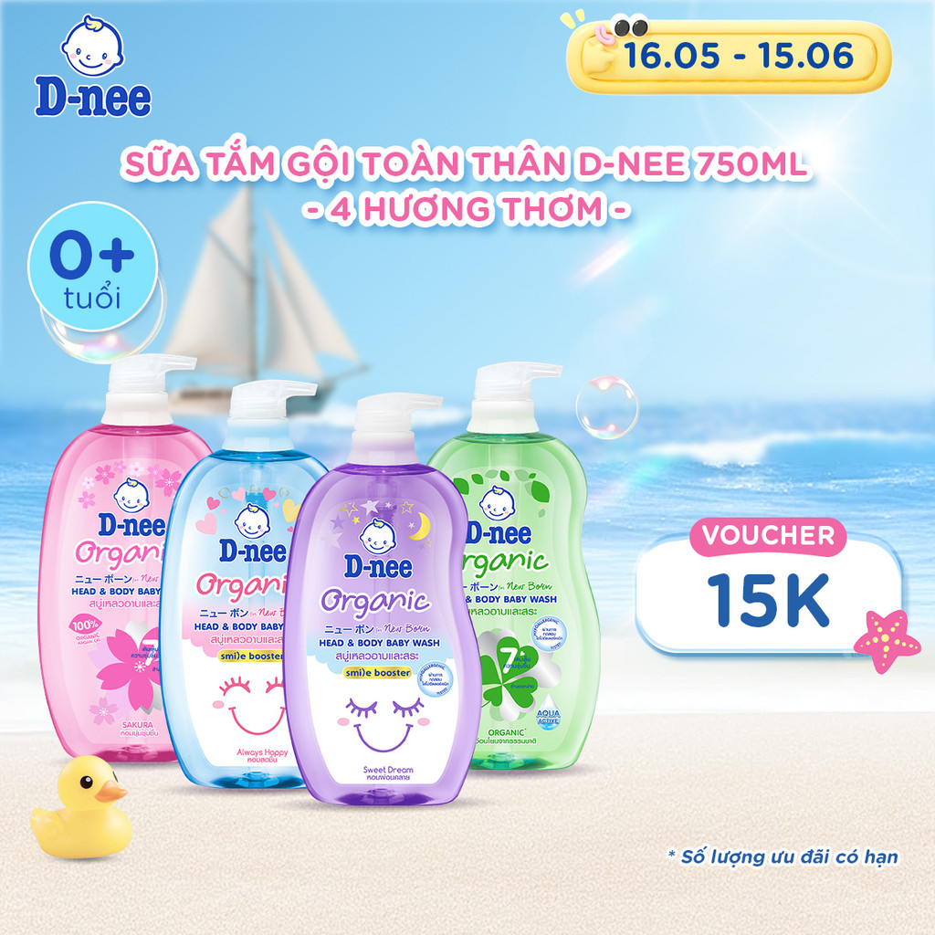 Sữa tắm gội D-nee cho trẻ sơ sinh dưới 3 tuổi 750ml/800ml - 4 Hương thơm