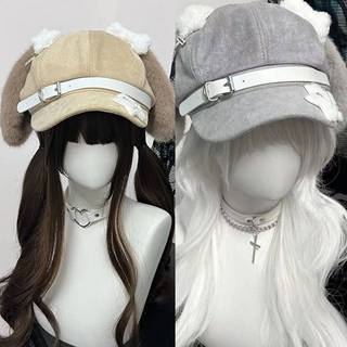 [Ktp] Mũ nồi Lolita Gothic mũ dễ Thương Mũ con chó con tai dài xương Punk cho nữ Mũ cosplay đa năng Quà Tặng