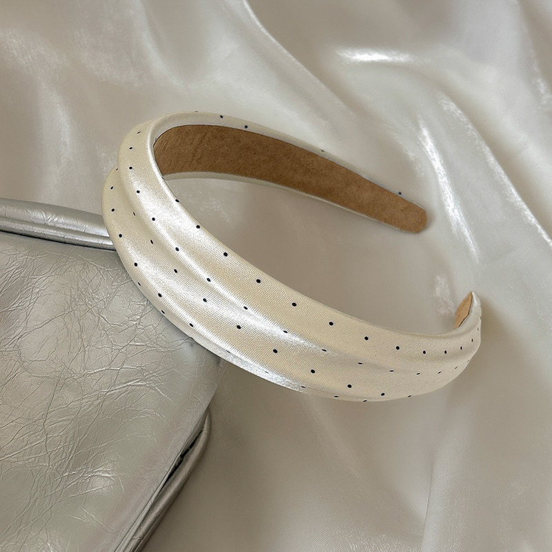 Băng đô nữ Satin Polka Dot Wide Hairbands Hàn Quốc