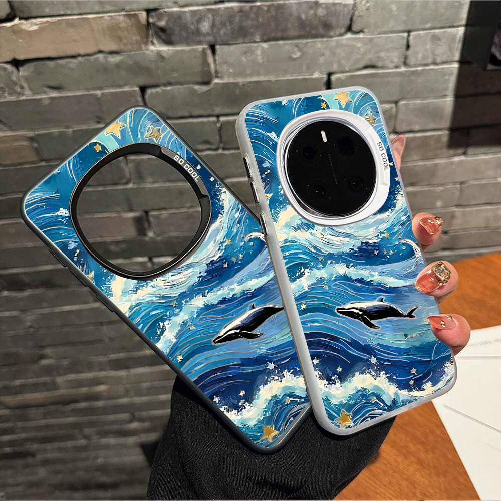 Ốp điện thoại cứng “Tranh sơn dầu cá voi đại dương ” cho Honor Magic 8 Pro / 7 Pro / 6 Pro GT Pro Win RT / Honor 400 / 300 X9D X9C Vỏ Honor chống sốc