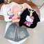 set áo phông quần đùi jean bé gái 20-41kg, bô hè bé gái quần đùi bò, set quần jean bé gái berie