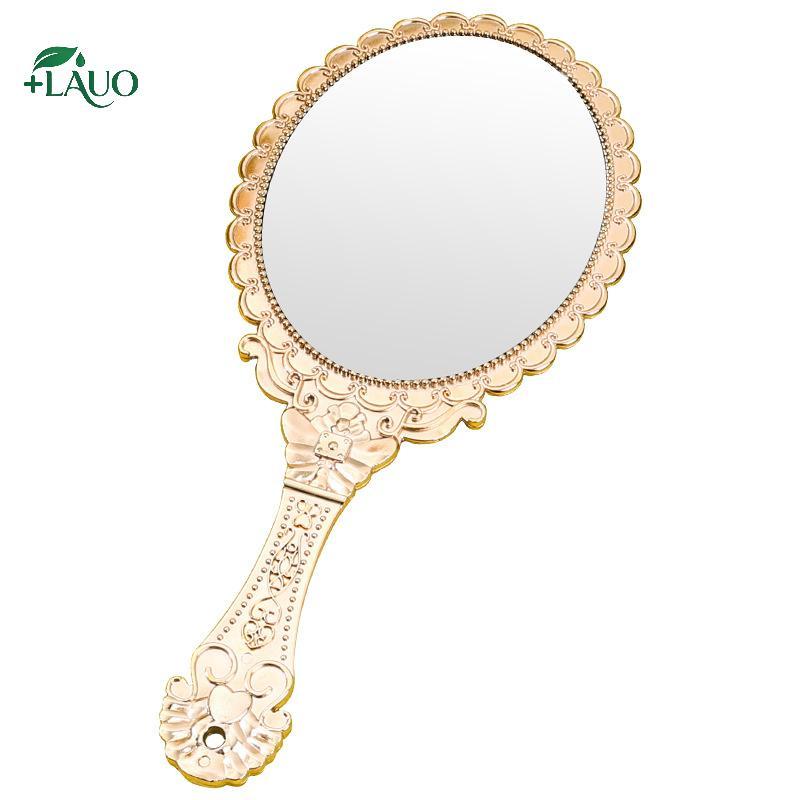 Springevenstar Vàng Hoa Hồng Di Động Vintage Gương Trang Điểm Cầm Tay Hình Bầu Dục Gương Tròn Quý Phái Phục Hồi Cổ Cách Tòa Gương Dụng Cụ Làm Đẹp Springevenstar
