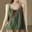Áo yếm không tay bằng vải lanh Cotton Kích thước lớn Loose Phiên bản cổ điển Mùa hè Văn học Nhà bên trong bên ngoài hàng đầu