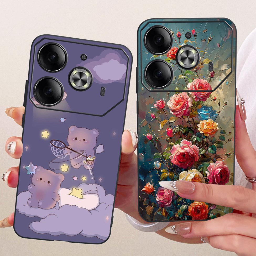 Dành Cho Tecno Pova 6 Ốp Lưng Mèo Dễ Thương Thời Trang Bướm Sơn Sang Trọng Vỏ Điện Thoại Cho Techno Pova 6 Funda