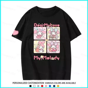 SY3 Sanrio KUROMI MELODY áo thun ngắn tay áo thun hoạt hình dễ thương mùa hè YS3