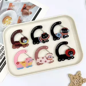 ECK 1 Cái Hoạt Hình Mèo Carabiner Acrylic Hình Túi Móc Khóa Động Vật Dễ Thương Bapa Quyến Rũ Bé Gái Thẩm Mỹ Leo Móc Phụ Kiện HOT
