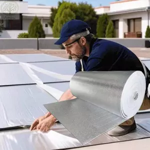 Phim cách nhiệt tường AMLU, Phim phản quang tản nhiệt chống nắng 5m / 10m, Tấm bảo vệ bóng tường bằng nhôm dày chống thấm nước bền bỉ cho tường cách nhiệt