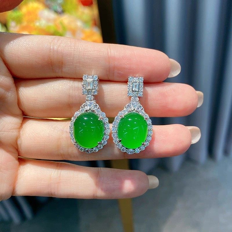 Bông tai nữ Chalcedony tự nhiên tinh tế