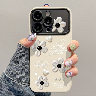 Hoa Nhỏ Màu Trắng Phong Cách Hàn Quốc Thích Hợp Cho iPhone 17 Pro Ốp Lưng Chống Sốc XS Max 15 Pro Max 17 Pro 11 Pro XR 12 14 16 ProMax 7 Plus 13 Ốp Điện Thoại Silicon Mềm Mờ