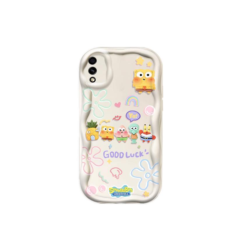 Thích hợp cho điện thoại thông minh Samsung A02 M02 A10 A10S M10 3D TPU mềm SpongeBob SquarePants Vỏ điện thoại chống sốc