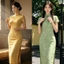 WHX [Sườn xám dài vừa phải] Đầm sườn xám cải tiến phong cách Trung Quốc Sườn xám Trung Quốc