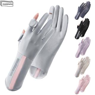 Găng tay chống nắng MODAHOME, lụa băng dài vừa, co giãn, mỏng nhẹ, chống trượt, chống UV, thời trang mùa hè