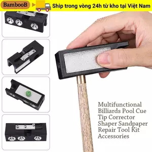 BAMBOOB Cue Tip Shaper, Thiết bị bi-a 10 trong 1 Pool Cue Tip Corrector, Công cụ sửa chữa sửa chữa hiệu quả đa chức năng Snooker Pool Cue Shaper Bida