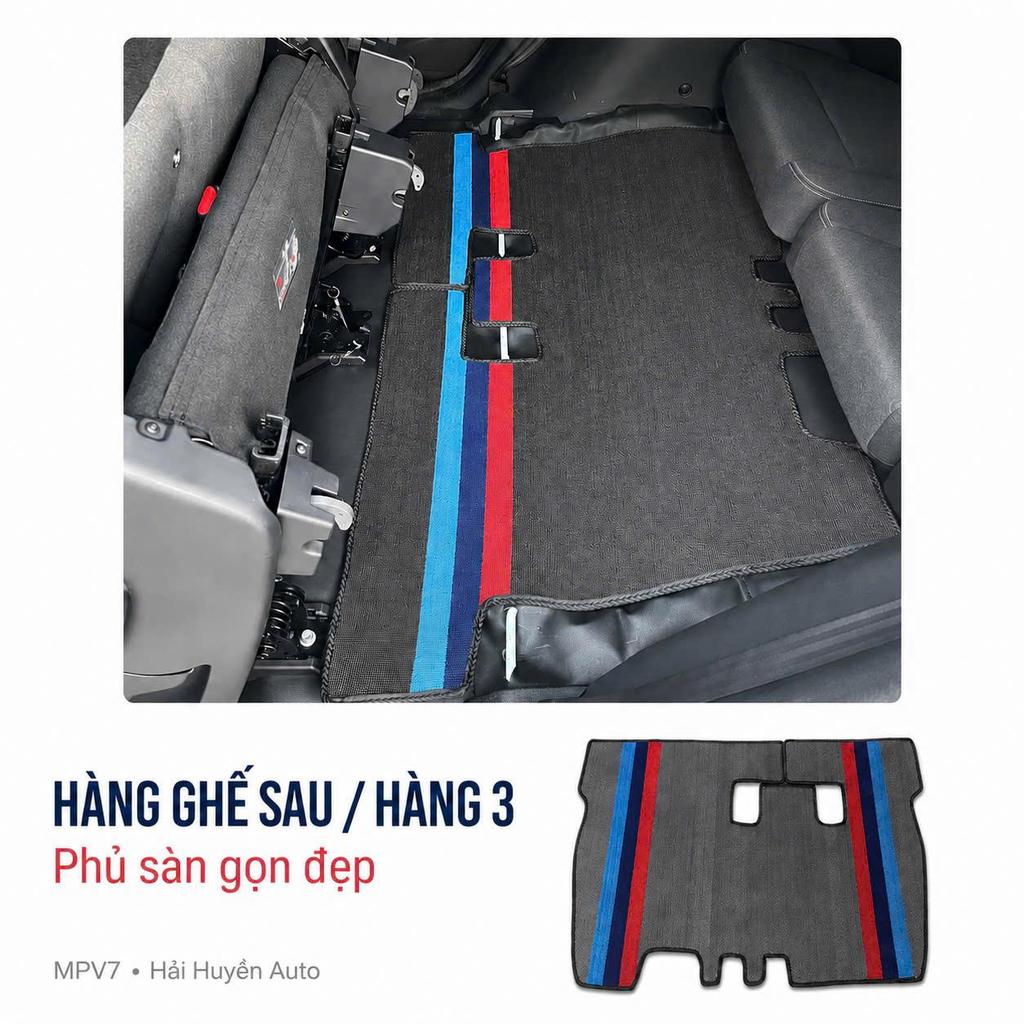 [ MPV7 ] Thảm cước lót sàn xe ô tô Vinfast MPV7 may sẵn bo viền theo form xe có khuy bấm, chống trơn trượt
