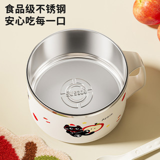 Bát cơm bằng thép không gỉ 304 Cơm căng tin Bát súp dung tích lớn Ký túc xá sinh viên có nắp Bát mì ăn liền có thể thoát nước SNUF