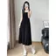 Váy dài có nút Ice Silk Sling Over-the-Knee Size lớn Phiên bản 100kg Bốn mùa đi chơi tại nhà Đầm công dụng kép