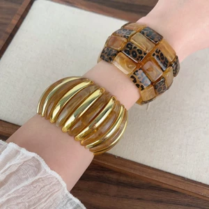 Mới Phong Cách Trung Quốc Mờ Đính Hạt Dây Đàn Hồi Vòng Tay Nữ Phiên Bản Rộng Retro Thiết Kế Vòng Tay Cổ Niche Phong Cách Dân Tộc Vòng Tay