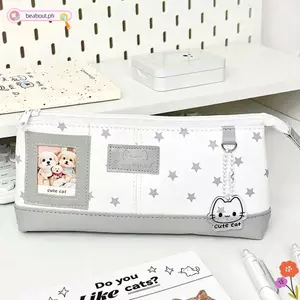 Bút chì BEABOUT, Túi đựng bút cầm tay dung tích lớn, Túi đựng bút chì in hình ngôi sao phong cách Nhật Bản Văn phòng trường học