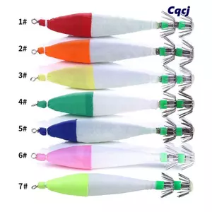 Mồi Tôm Gỗ CQCJ, Mồi Câu Cá Mực 6.3g Màu Sắc Tươi Sáng, Di Động Với Móc Đôi Vương Miện Tôm Nhân Tạo Móc Mực Nước Mặn Câu Cá