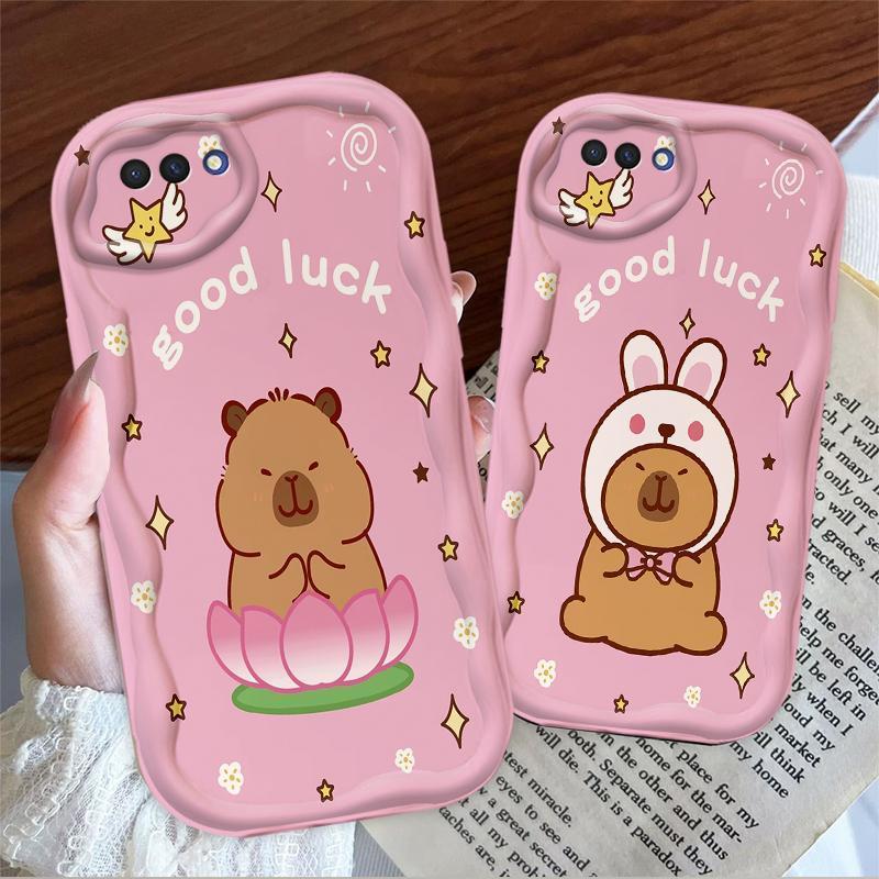 Thích hợp cho OPPO A1K A3S A12E AX5 Realme C2 Bảo vệ 3D TPU mềm Capybara Vỏ điện thoại chống sốc