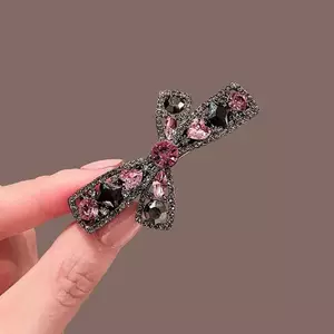 AqToCna 1 Cái Nữ Nổ Bên Kẹp Dubill Kẹp Pha Lê Tím Cao Cấp Kim Cương Giả Rỗng Nơ Kẹp Tóc Đơn Giản Phong Cách Hàn Quốc Phụ Kiện Tóc AqToCna