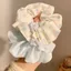 Màu Xanh Chấm Bi Scrunchy Tóc Nữ Cao Cấp Cảm Thấy Lười Phong Cách Buộc Tóc Thấp Đuôi Ngựa Phụ Kiện Tóc Đơn Giản Băng Đô