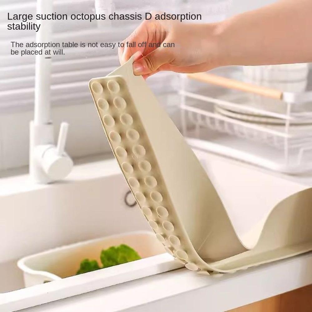 YMIFI 1 / 2 Tấm vách ngăn nước, Đồ dùng nhà bếp chống dầu Bồn rửa vách ngăn Splash Guard, Silicon đa chức năng có cốc hút Bể bơi Thanh vách ngăn nước Sản phẩm gia dụng