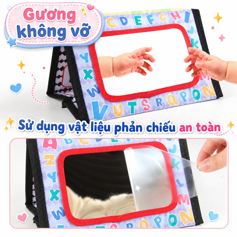 Sách Vải Hỗ Trợ Tập Lẫy,Phát Triển Đa Giác Quan, An Toàn Cho Trẻ,Quà Tặng Cho Giáo Dục Mầm Non
