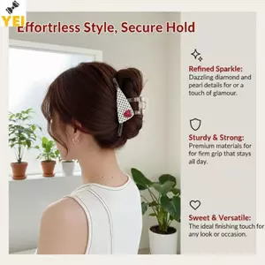 < YEI > Kẹp Móng Vuốt Tóc Chấm Bi Với Trang Trí Dâu Chống Trơn Trượt Cho Tiệc Hàng Ngày Phụ Kiện Tóc Nữ Mới