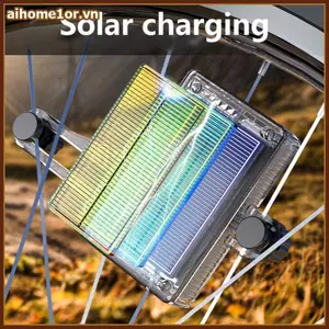AIHOM Xe Đạp Điện Hub Đèn LED Chạy Bằng Năng Lượng Mặt Trời Cho Bánh Xe Đạp Thiết Kế Cối Xay Gió Chống Thời Tiết Đi Đêm,