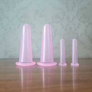 4 Silicone Chân Không Cupping Massage Lọ Chống Cellulite Massage Mặt Hút Cốc Mặt Nâng Cổ Da Cạo Dụng Cụ Làm Đẹp