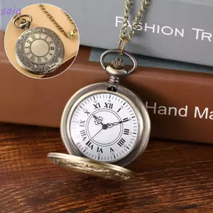 Vòng Cổ Đồng Hồ SAIA, Đồng Hồ Bỏ Túi Steampunk Rỗng, Phong Cách Vintage Lật Chữ Số La Mã Đồng Dây Xích Đồng Đồng Dành Cho Nữ