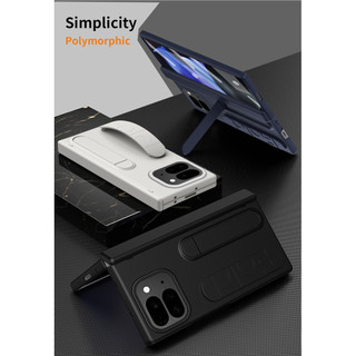 Ốp Lưng Cho Google Pixel 10 9 Pro Gấp Grip Ring Tích Hợp Đứng Khe Cắm Bút Stylus Bản Lề Bảo Vệ Chống Sốc Kính Cường Lực