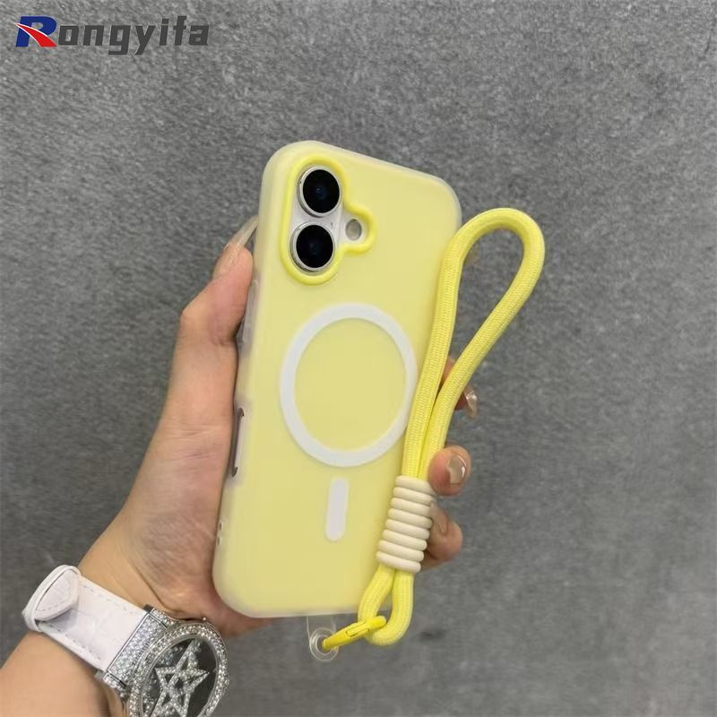Ốp lưng từ tính 2 trong 1 cho Xiaomi 17T 17 Pro Max 15T 14T 11T Pro Mi 11 Lite Vỏ điện thoại sạc không dây màu kẹo có dây buộc