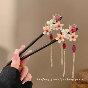 Kẹp Tóc Nữ Cổ Gỗ Bước Lắc Tua Rua Mới Phong Cách Trung Hoa Cao Cấp Kẹp Tóc Gỗ Đàn Hương Cuộn Tóc Bằng Gỗ Kẹp Tóc Đơn Giản Hiện Đại